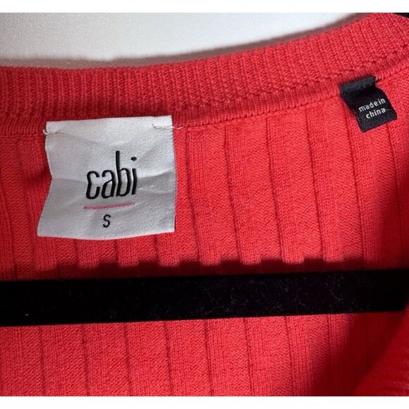 Cabi Knit Bell Sleeve Ribbed Sweater Size Small Valentines Day Cardigan Snap - Picture 3 of 10